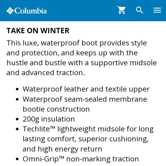 Columbia waterproof boot size7 - Picture 6 of 7